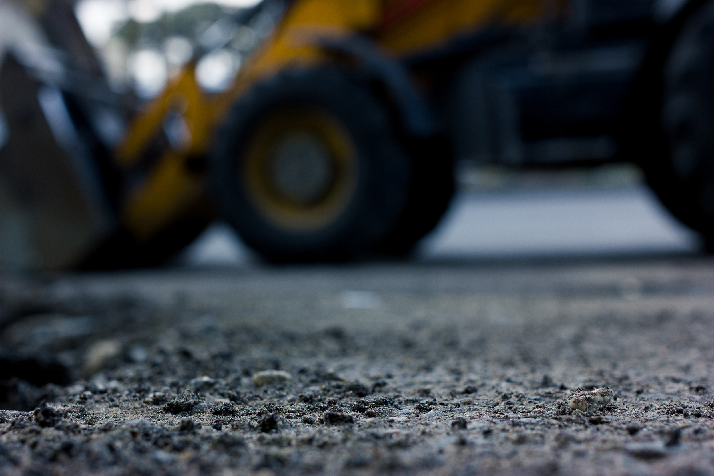 Blurred background, repair roads. Road construction.